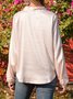 Weiß Langarm Polka Dots V-Ausschnitt Normal Blusen & Shirts
