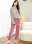 Pink Urlaub Baumwollmischung Unifarben Hosen