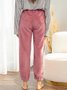 Pink Urlaub Baumwollmischung Unifarben Hosen