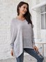 Grau Baumwollmischung Urlaub Paneeliert Blusen & Shirts