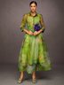 Zufälliger Druck Elegant Maxikleid Mit Geblümt Gürtel