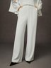 Elegant Unifarben Hose mit Weitem Bein Fashion Hose