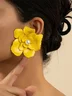 1 Paar Elegant Blume Strass Zucht Ohrringe