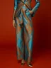 Elegant Zufälliger Druck Hose mit Weitem Bein