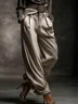 Elegant Unifarben Pumphose Hose Kein Gürtel
