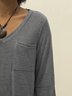 Grau Paneeliert Unifarben Langarm Blusen & Shirts