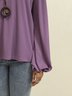 Lila V-Ausschnitt Langarm Normal Blusen & Shirts